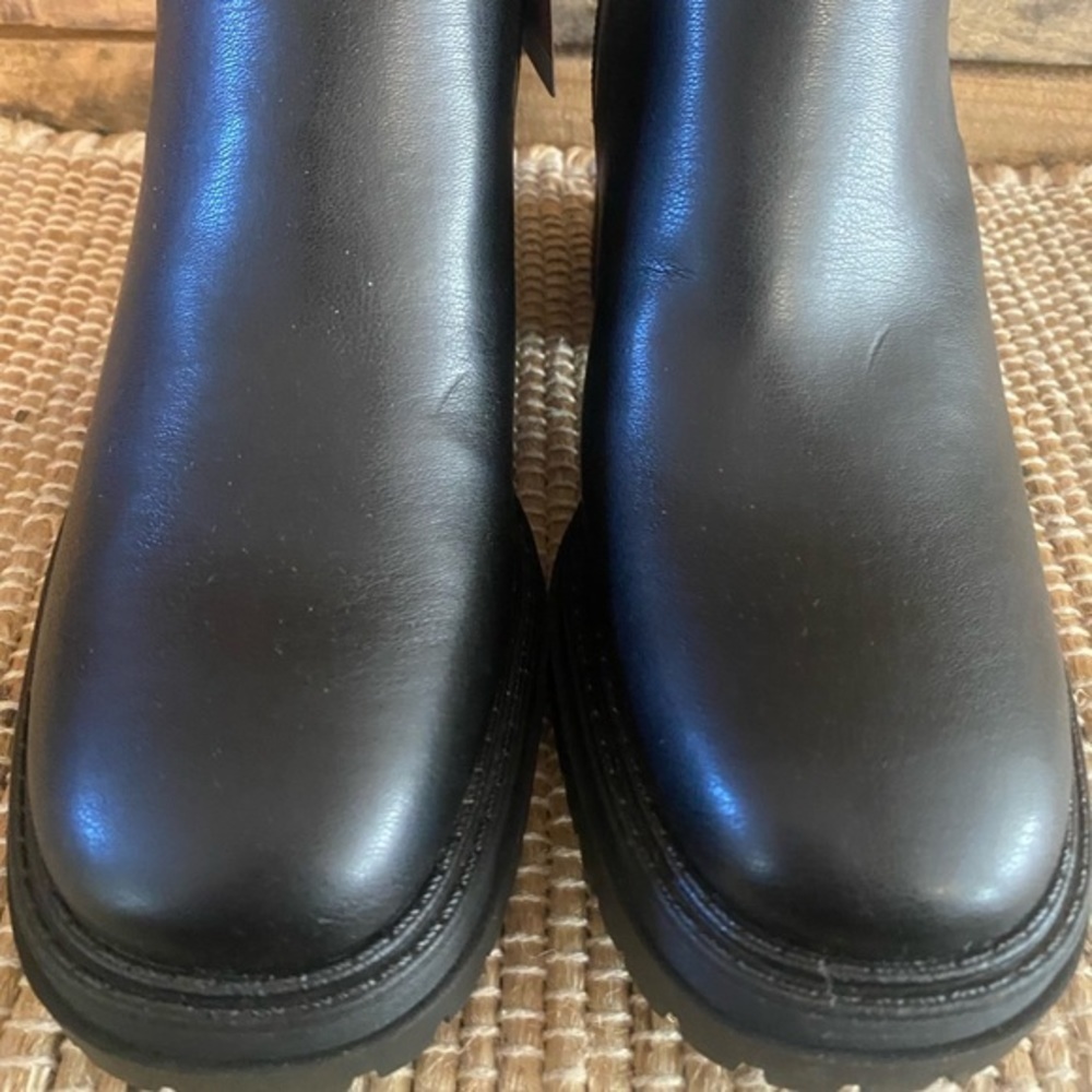 Sam & Libby Black Chunky Heel Boots - Picture 6 of 12